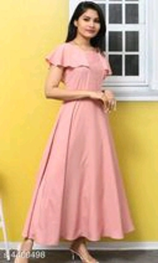 Women's Solid Pink Poly Crepe Dress - XXL