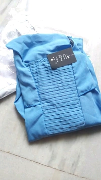 Women's Solid Blue Poly Crepe Dress - XXL