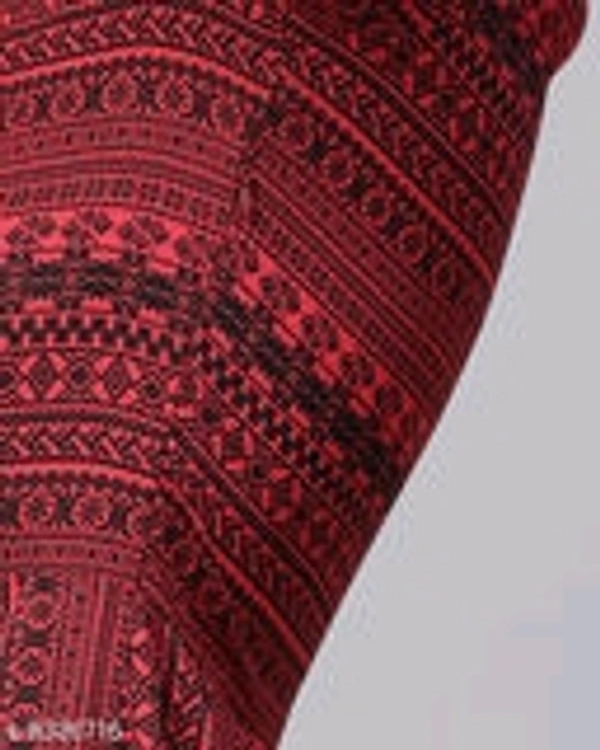 Maroon Aztec Borders Print Designer Maxi Dress - XL