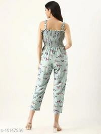 Blue Polyester Off-Shoulder Party Jumpsuit - XL