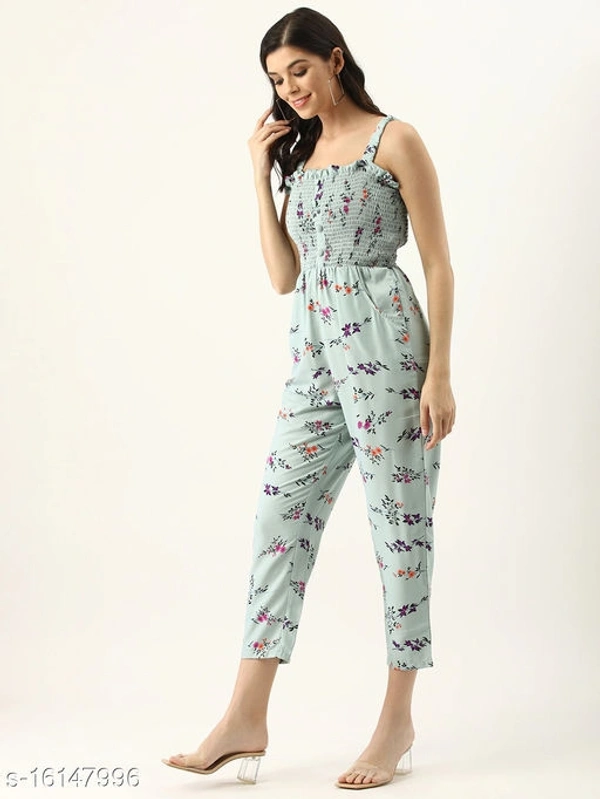 Blue Polyester Off-Shoulder Party Jumpsuit - XL