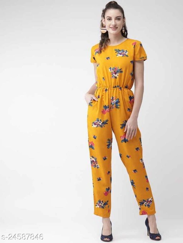 WOMEN YELLOW FLORAL JUMPSUIT - XL