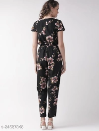 STYLISH WOMEN BLACK FLORAL Jumpsuit - XL