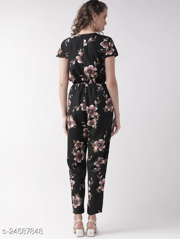 STYLISH WOMEN BLACK FLORAL Jumpsuit - XL