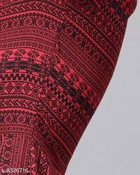 Maroon Aztec Borders Print Designer Maxi Dress - S