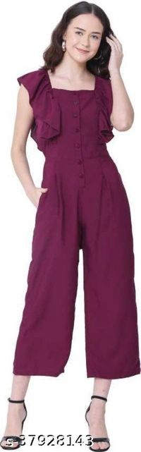 INSPIRE WINE SOLID JUMPSUIT - M