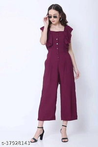 INSPIRE WINE SOLID JUMPSUIT - L