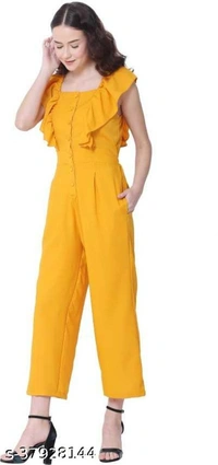 INSPIRE MUSTARD SOLID JUMPSUIT - S