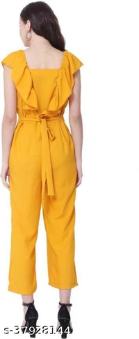 INSPIRE MUSTARD SOLID JUMPSUIT - L