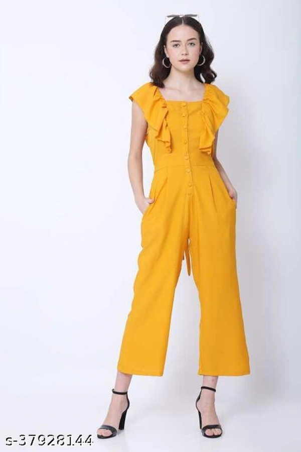 INSPIRE MUSTARD SOLID JUMPSUIT - L