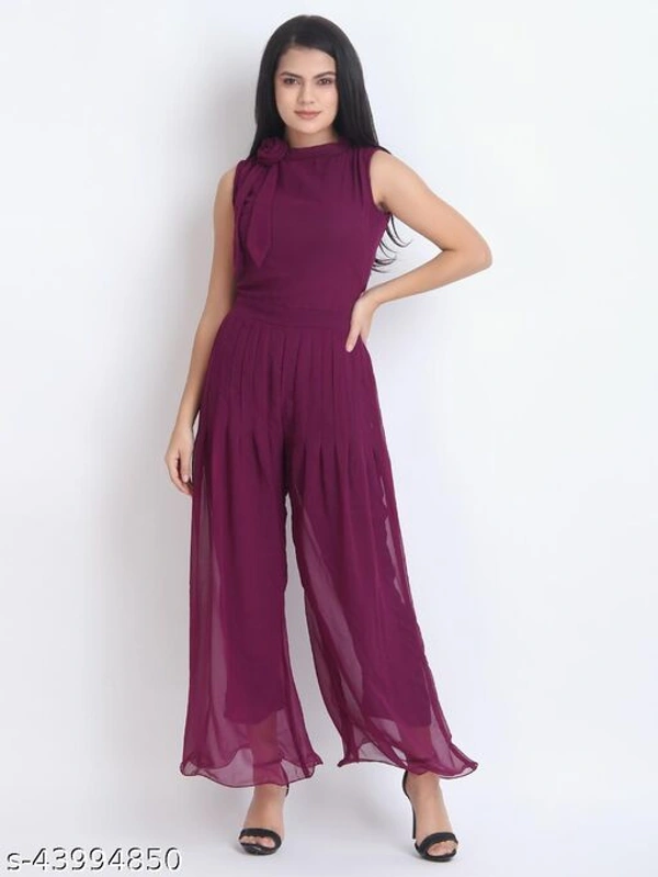 Women's Georgette Maxi Jumpsuit - M