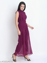 Women's Georgette Maxi Jumpsuit - M