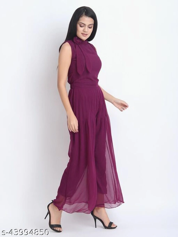 Women's Georgette Maxi Jumpsuit - M