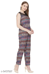 Crep Jaipuri jumpsuit with net Work - S