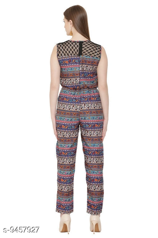 Crep Jaipuri jumpsuit with net Work - S