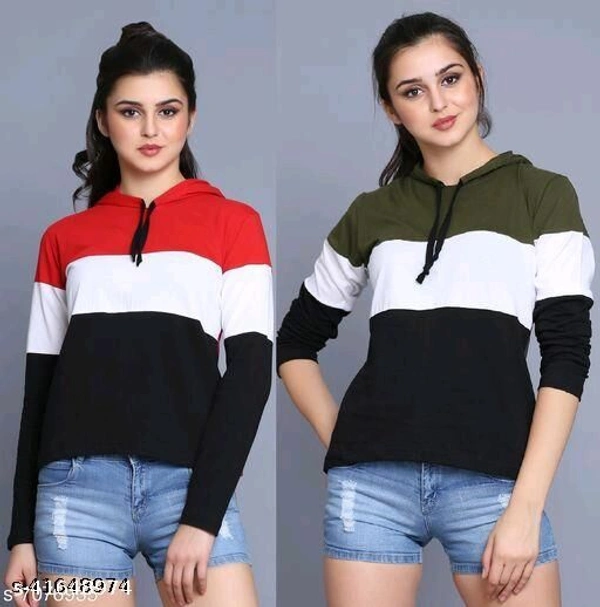  Fashionable Women Combo Tshirts  - S, Different colour combination available 