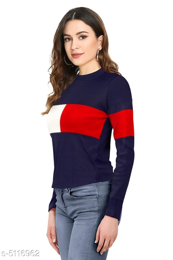 Full Sleeves Hosiery Crop T-shirt - L