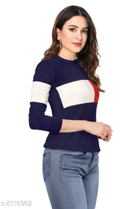 Full Sleeves Hosiery Crop T-shirt - L
