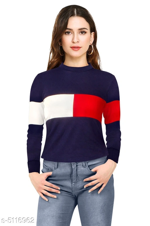 Full Sleeves Hosiery Crop T-shirt - L