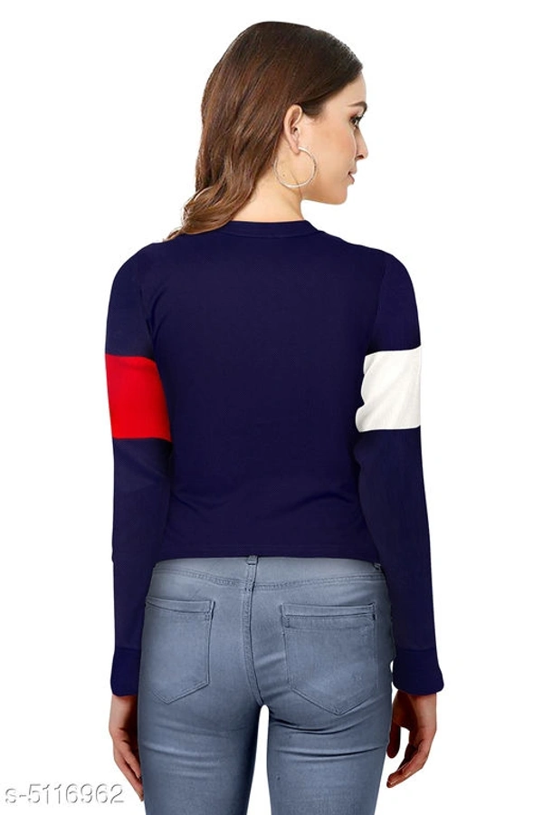 Full Sleeves Hosiery Crop T-shirt - L