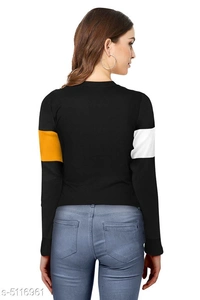Full Sleeves Hosiery Crop T-shirt - XL