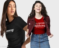 Pack of 2 Typography Conversation Tshirts - M