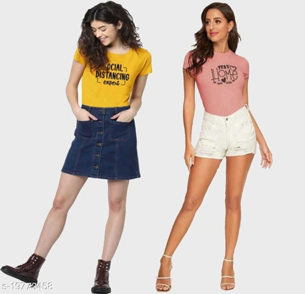 Pack of 2 Typography Conversation Tshirts - XL