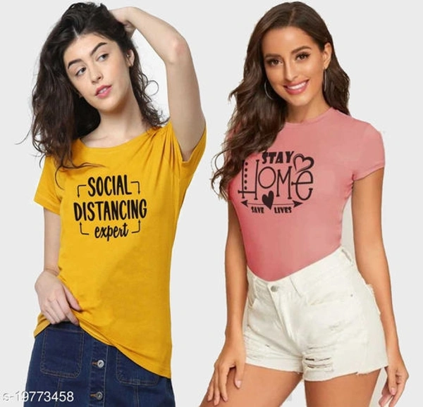 Pack of 2 Typography Conversation Tshirts - XL