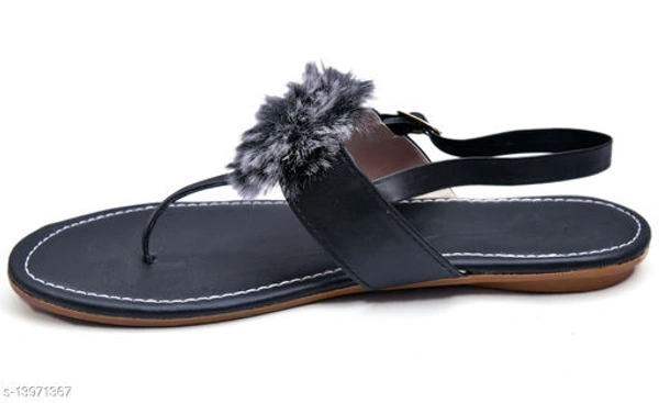 Women's Fur Peach Flats - 8