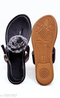 Women's Fur Peach Flats - 8