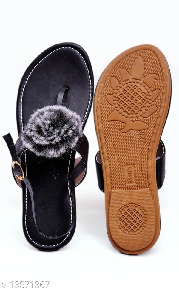 Women's Fur Peach Flats - 8