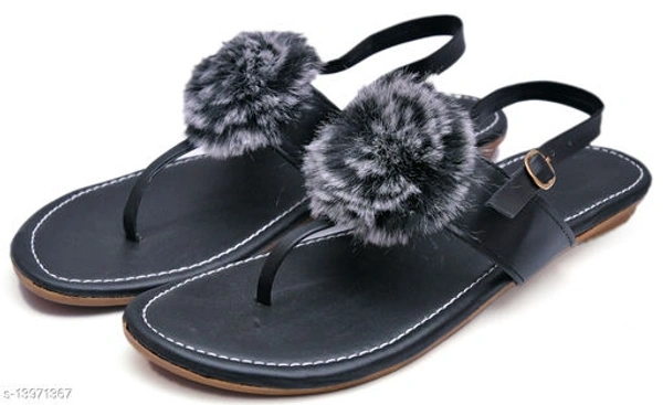 Women's Fur Peach Flats - 9