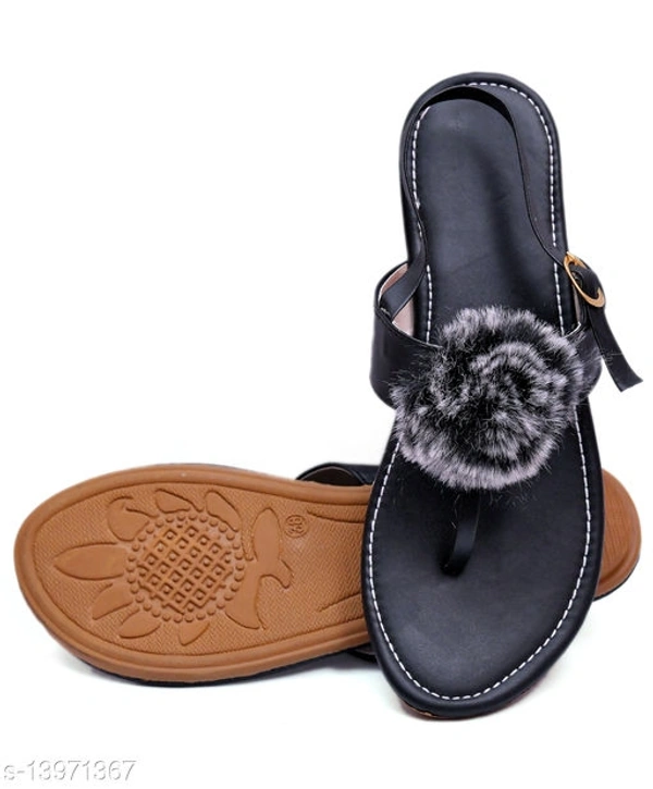 Women's Fur Peach Flats - 9
