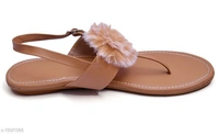 Women's Fur Peach Flats - 9