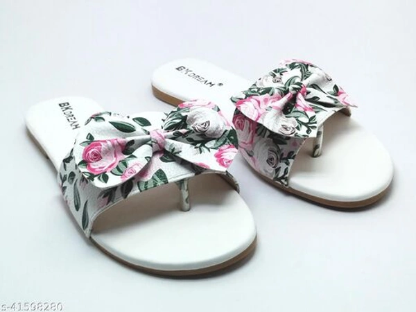 Latest Women's  Flat Sandals (White) - 5