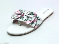 Latest Women's  Flat Sandals (White) - 5