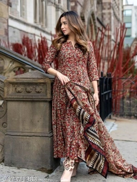 BLOCK PRINTED  KURTA WITH PANT And  COTTON DUPPATA - XL