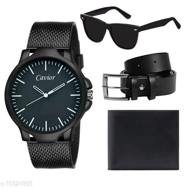 Black Watch,Wallet,Belt,Sunglass For Men - free size
