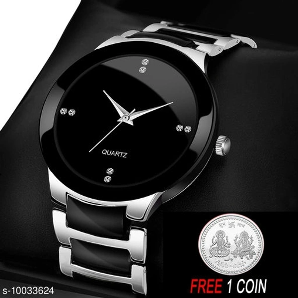 Watch + Silver Colour Coin - free size