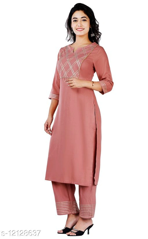 Women's Embroidered Rayon Kurta with Palazzos - 3XL