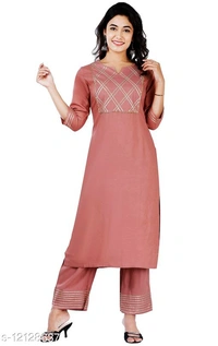 Women's Embroidered Rayon Kurta with Palazzos - 3XL