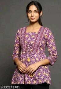 YSS Cotton Women Top  - M, Violet Eggplant