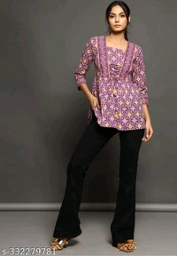YSS Cotton Women Top  - M, Violet Eggplant