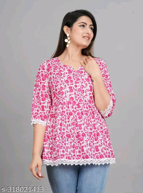 YSS Women's Rayon Party Wear Hope Top - Magenta / Fuchsia, M