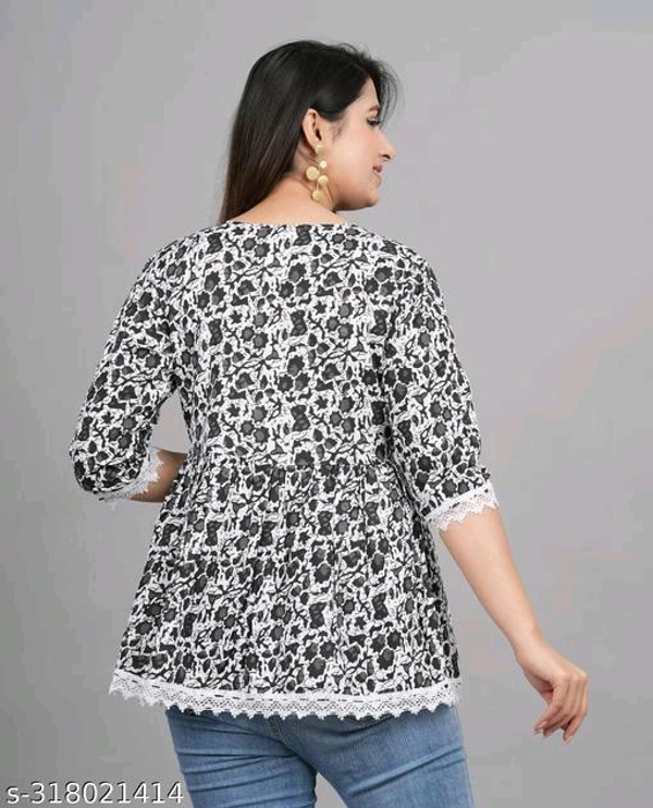 YSS Women's Rayon Party Wear Hope Top - Black, 4XL