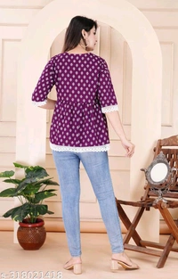 YSS Women's Rayon Party Wear Hope Top - 3XL, Purple
