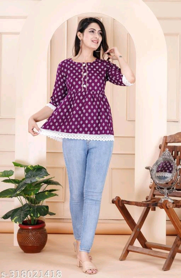 YSS Women's Rayon Party Wear Hope Top - XXL, Purple