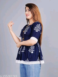 YSS Pretty Sensational Women Tops & Tunics - S, Navy Blue