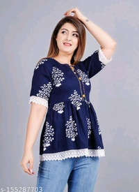 YSS Pretty Sensational Women Tops & Tunics - S, Navy Blue