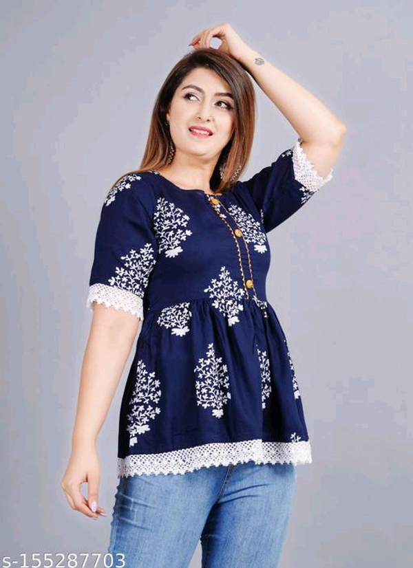 YSS Pretty Sensational Women Tops & Tunics - S, Navy Blue